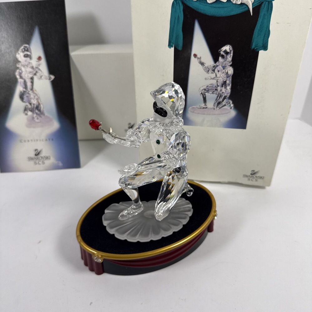 MINT Vintage SWAROVSKI Maquerade Harlequin Figurine Complete Set MSRP $350